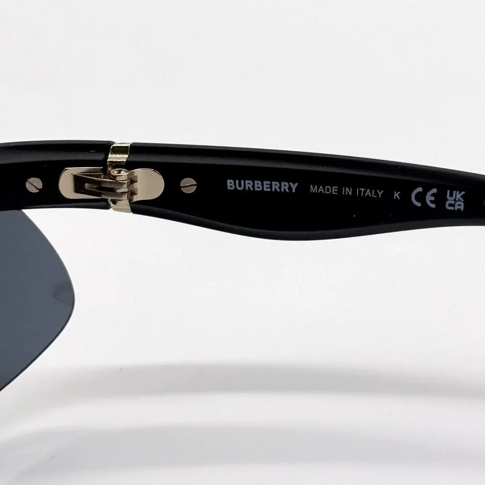 NEW BURBERRY SUNGLASSES BLACK UNISEX BE4462 3452/87 BE4462 345287 FABRIC CHAIN
